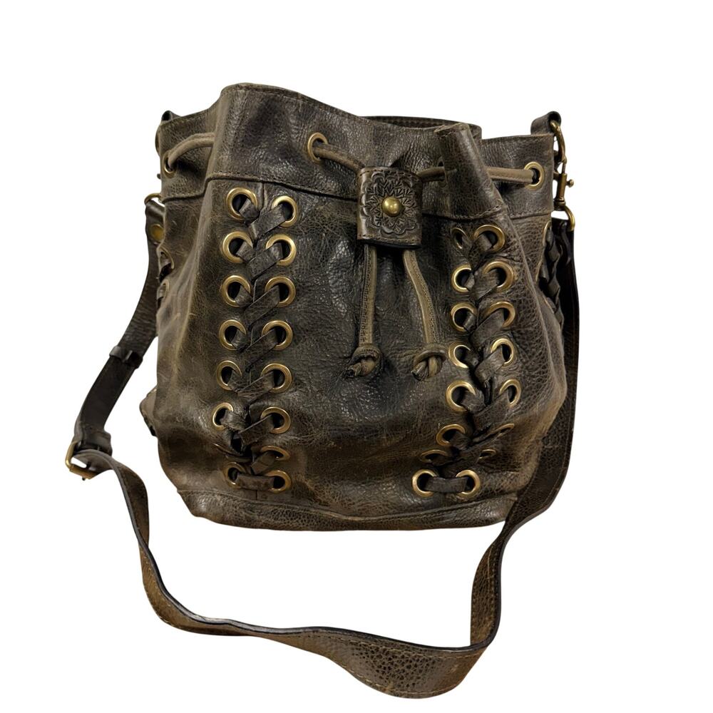 Patricia Nash Marina Distressed Leather Bucket Bag